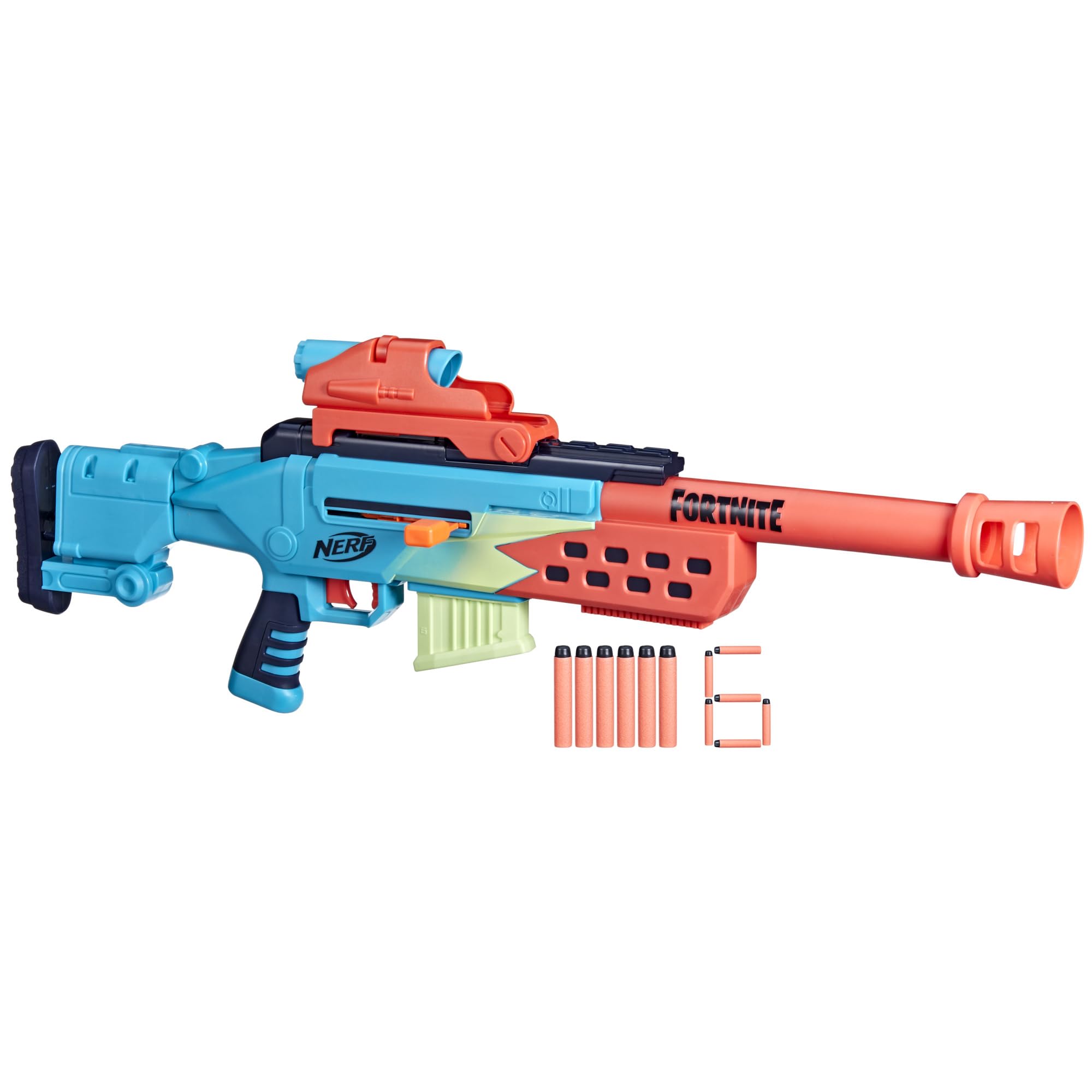 Nerf Fortnite Storm Scout Blaster, Removable Nerf Scope, 6-Dart