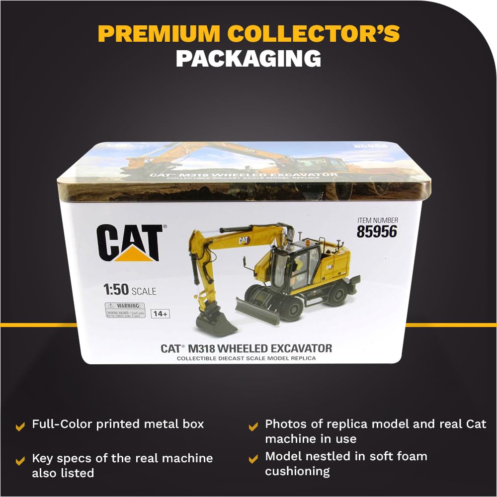 Amazon.com: 1:50 Caterpillar M318 Wheeled Excavator - High Line