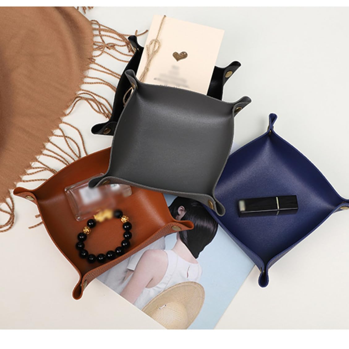 Amazon｜TMOQITO PUレザーマルチトレー 7カラー 本革小物入れ