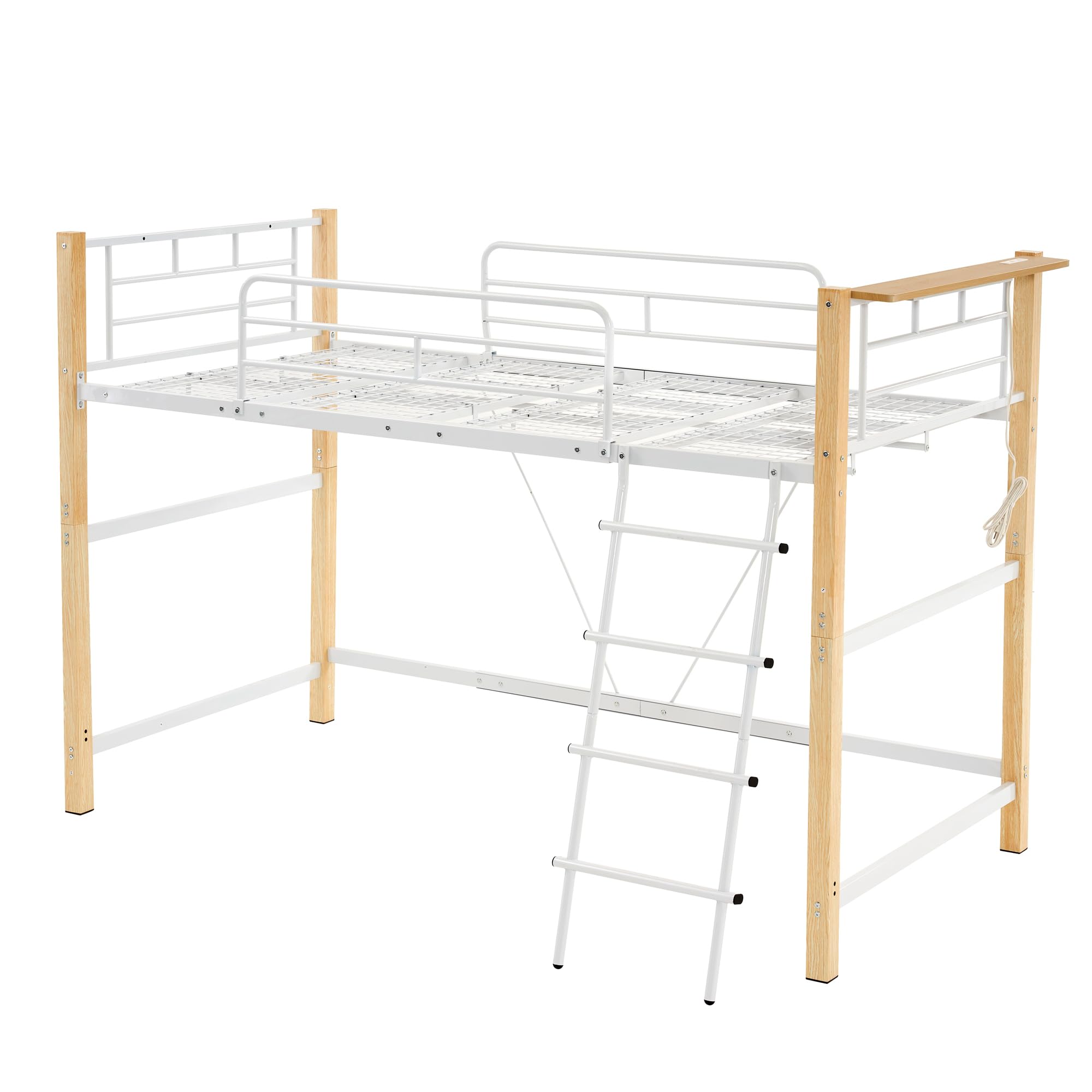 Amazon｜ロフトベッド パイプベッド シングル 耐荷重150kg 高さ140cm