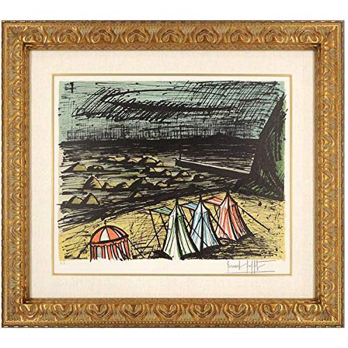 Amazon.co.jp: ベルナール・ビュフェ『海岸のテント』リトグラフ 風景