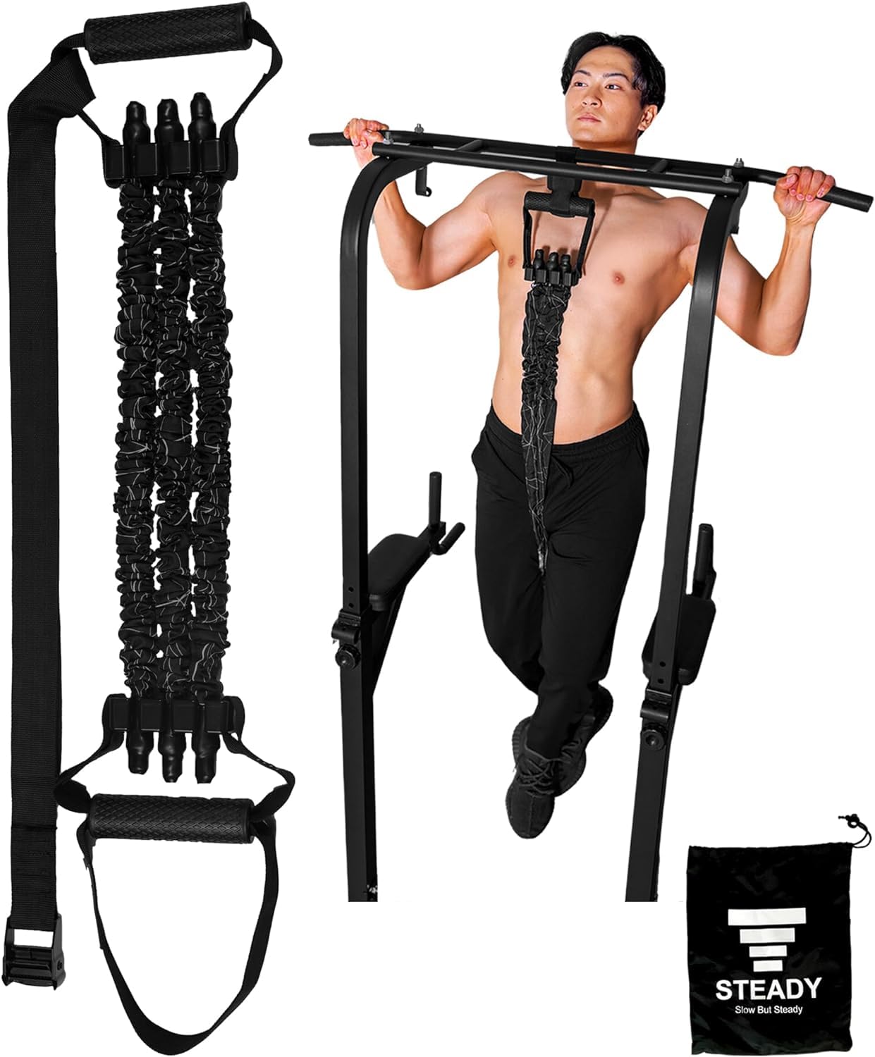 Amazon | STEADY 懸垂アシストチューブ 筋トレグッズ 最大70kg補助