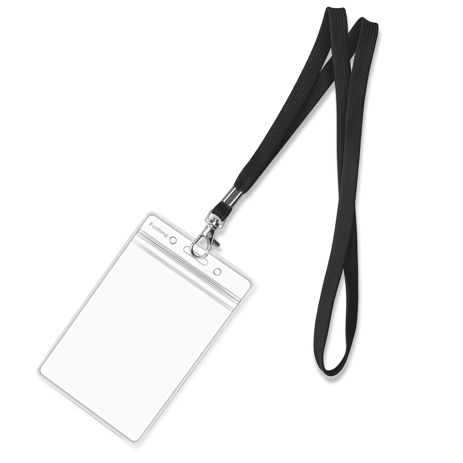 Amazon | Fushing 50個 クリア名札ホルダー＋ネックストラップセット