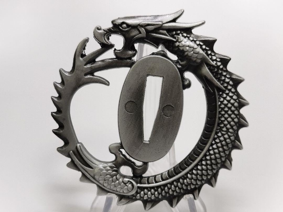 Amazon.co.jp: KK76 日本刀装具 刀鍔 龍図 合金製 現代品 刀剣美術 約