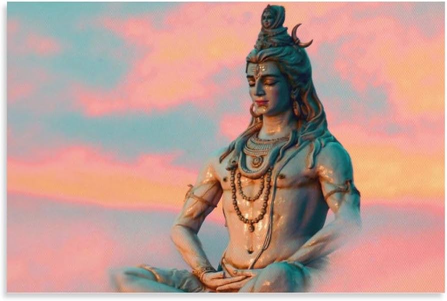 Amazon.co.jp: シヴァ神の宗教キャンバス絵画ヒンドゥー教の神々の