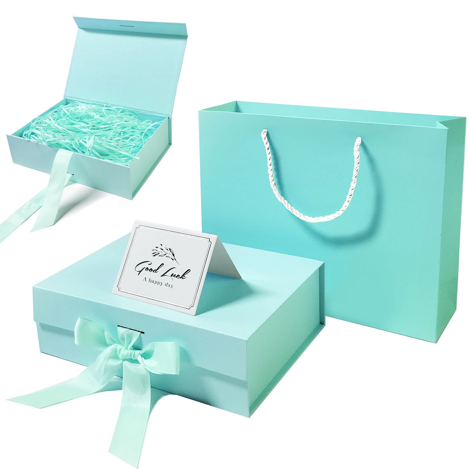 Amazon | Ousaliyea ティファニーブルー ギフトボックス 蓋付き 磁気