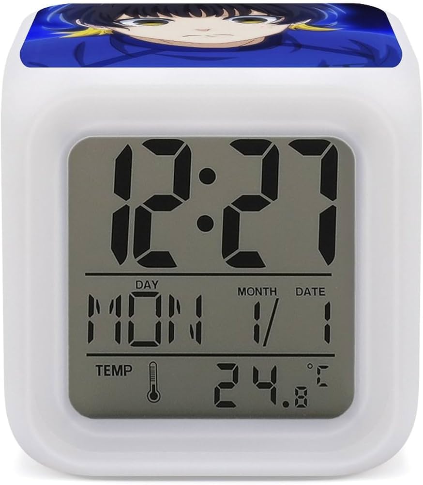 Amazon.co.jp: ブルーロック 目覚まし時計 LED デジタル時計 立方体 多