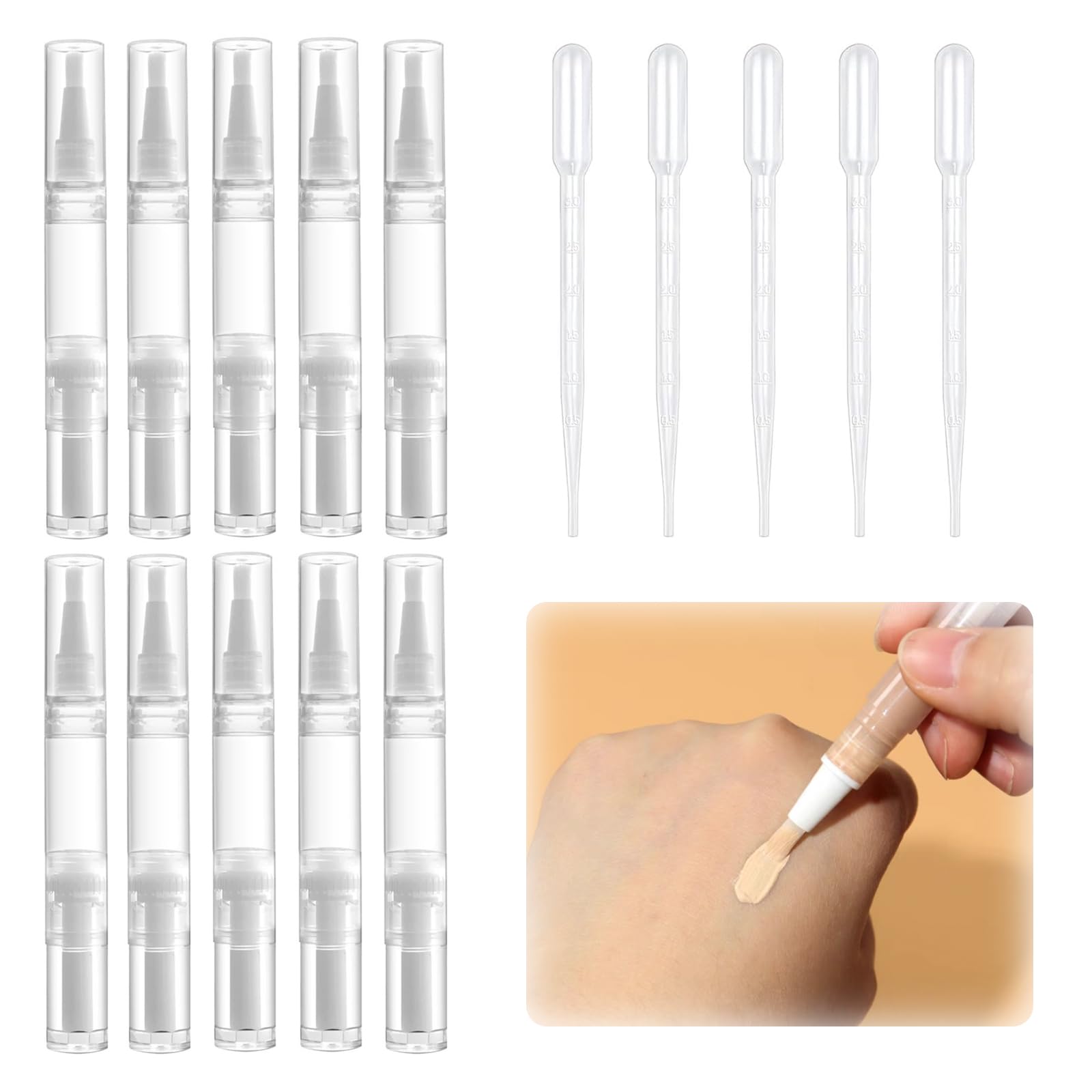 Amazon.co.jp: ツイストペン【10本入り】5ml ネイルブラシペン 空の