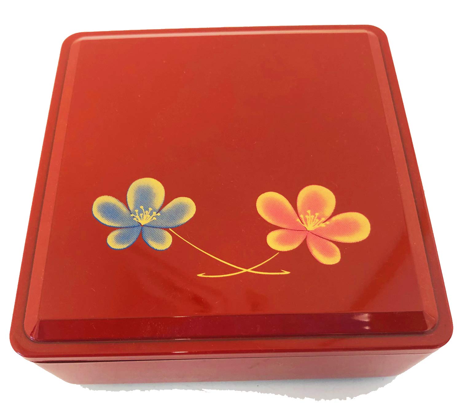 Amazon | 重箱 一段 4寸 夫婦花柄 プラ容器 赤飯容器 弁当箱 | 田舎