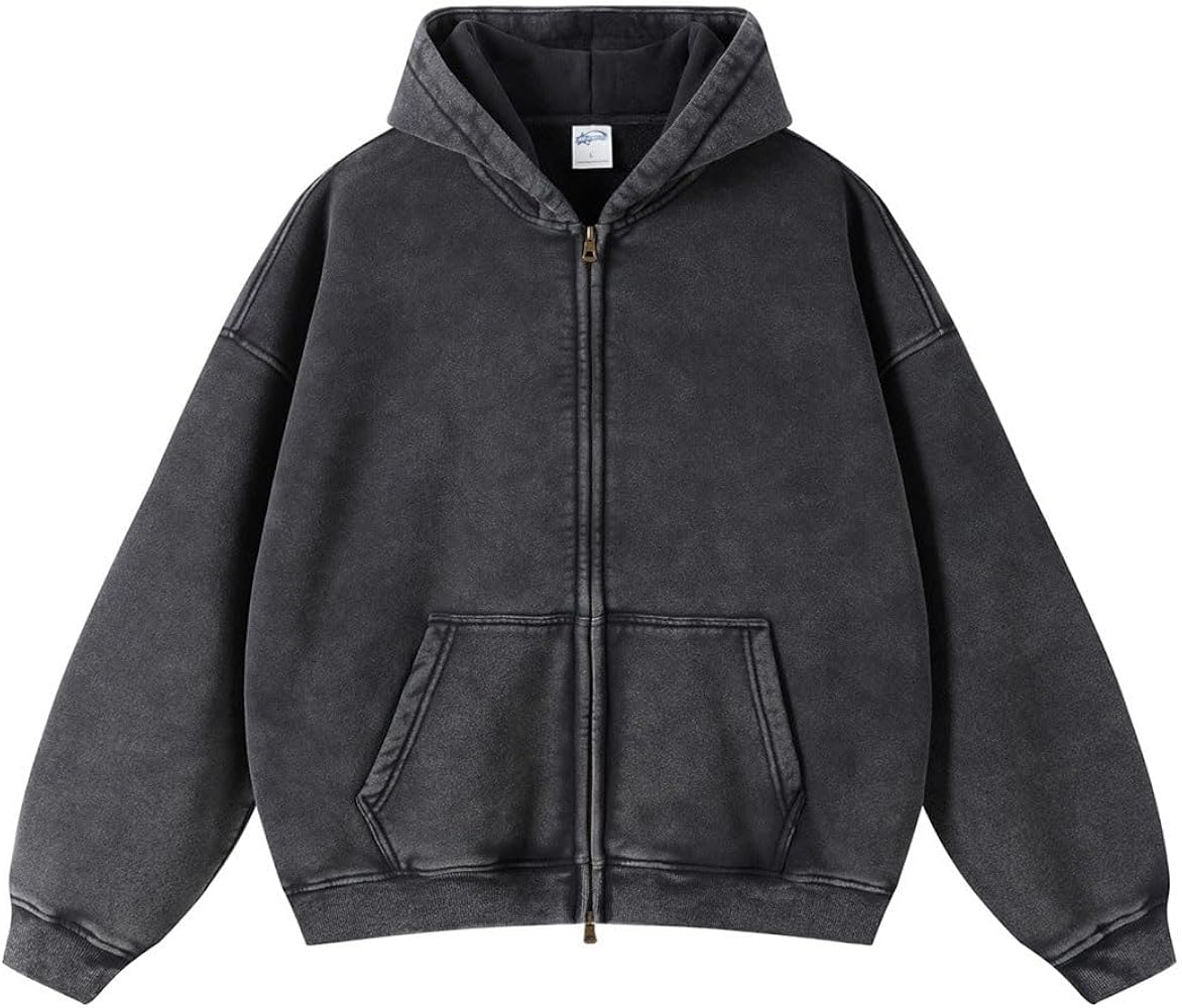 DXSHCV Acid Wash Oversized Mens Hoodies Vintage Hoodie for Men