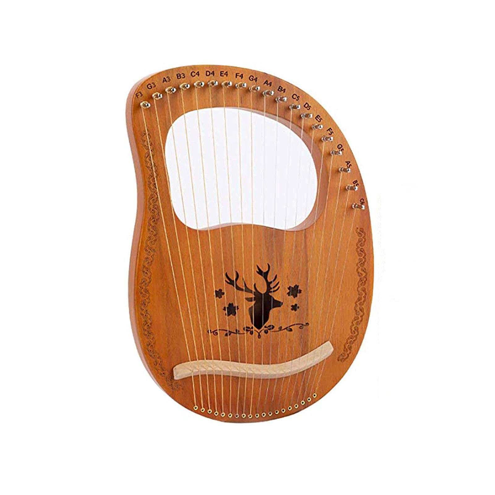 Amazon | SAMZO 1個 19弦 木製竪琴 ライアーハープ マホガニー製