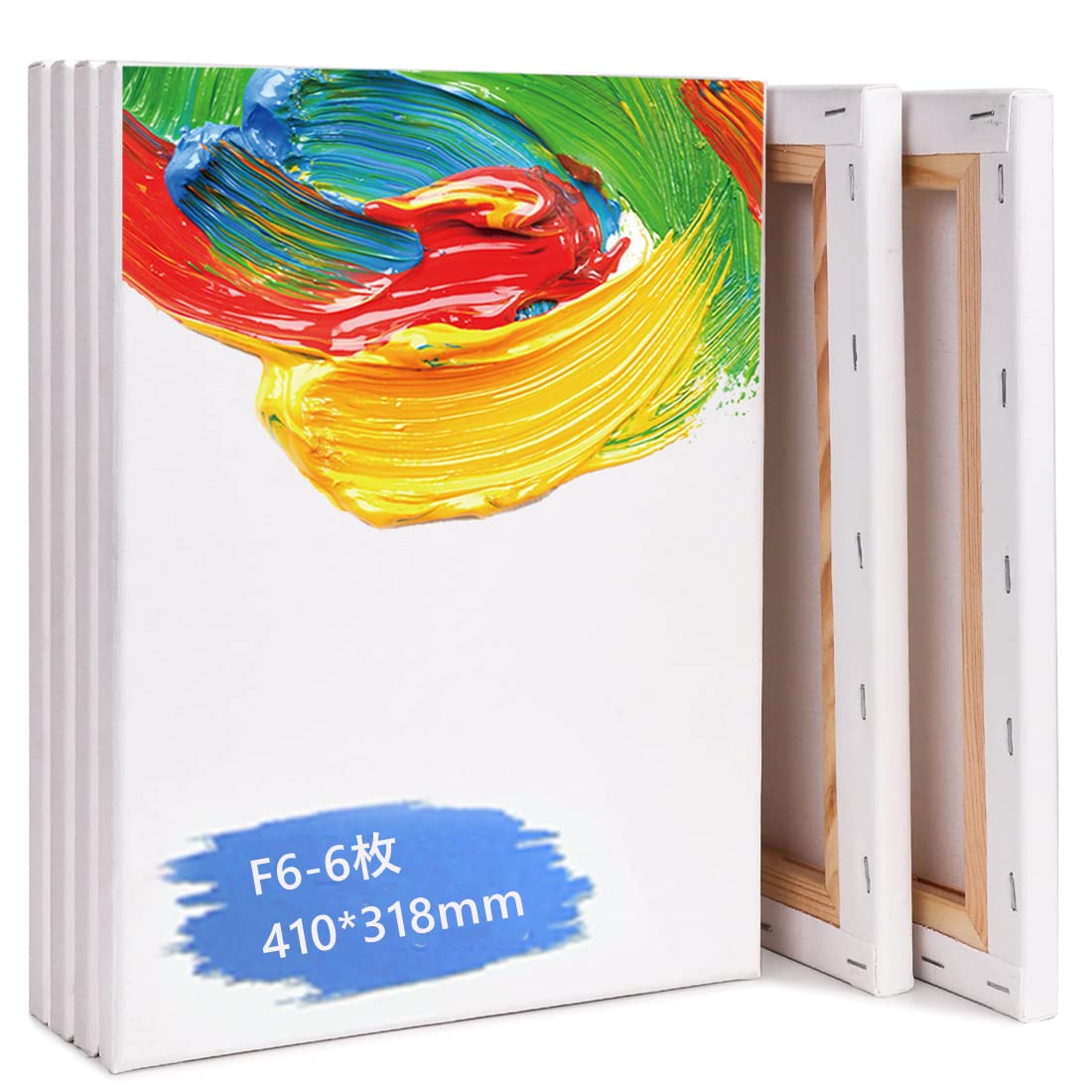 Amazon.co.jp: 張りキャンバス F6 画材キャンバス 油絵 6枚/セット