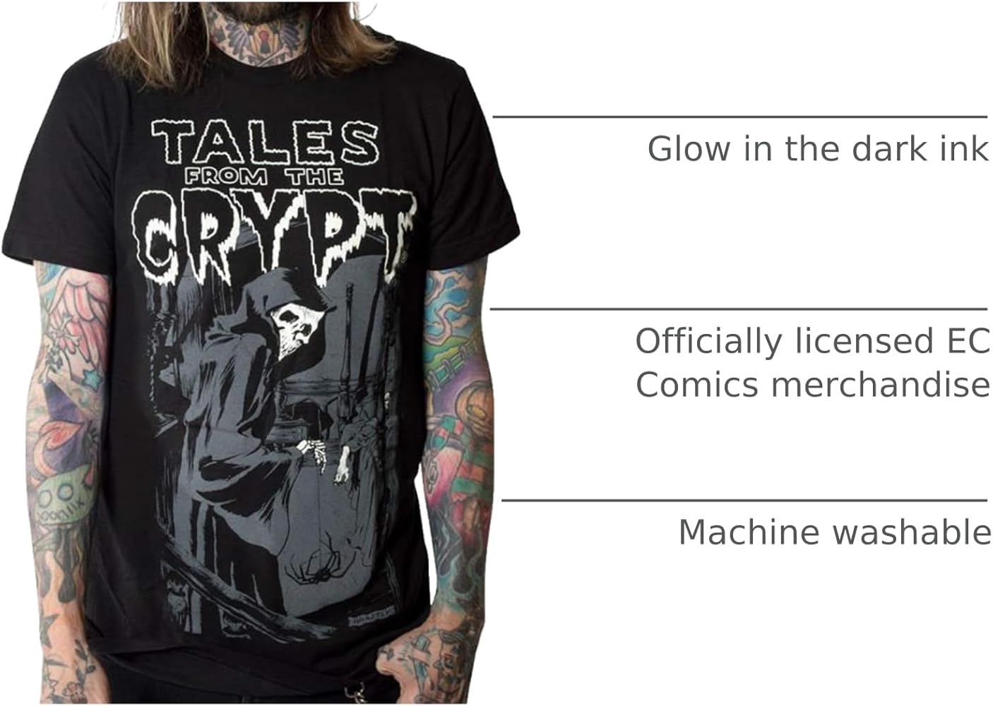 Amazon.com: kreepsville 666 Tales from The Crypt Grim Reaper T