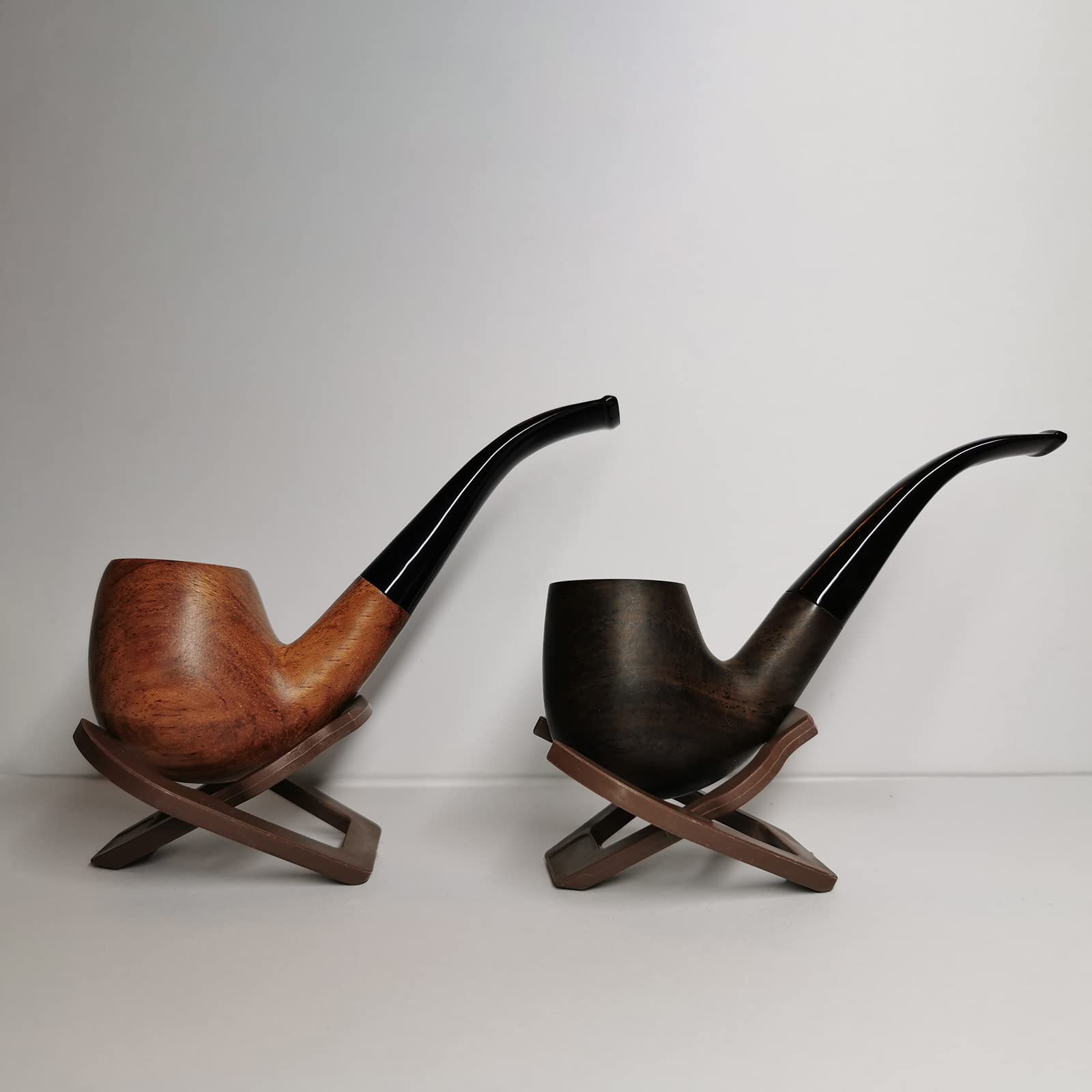 Amazon.co.jp: Freesun 天然木パイプ 喫煙具セット スタンド付き 耐