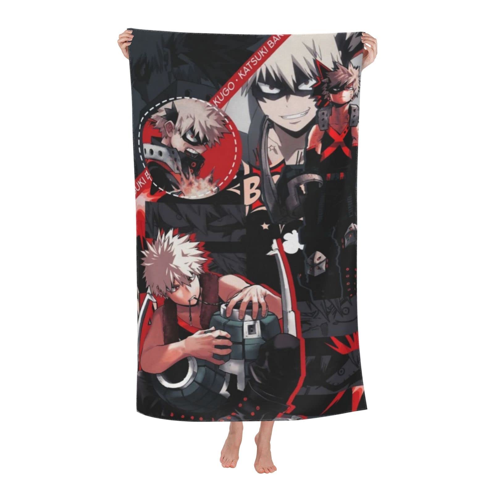 Amazon｜爆豪勝己 ヒロアカ アニメ バスタオル 大判 吸水 フェイス