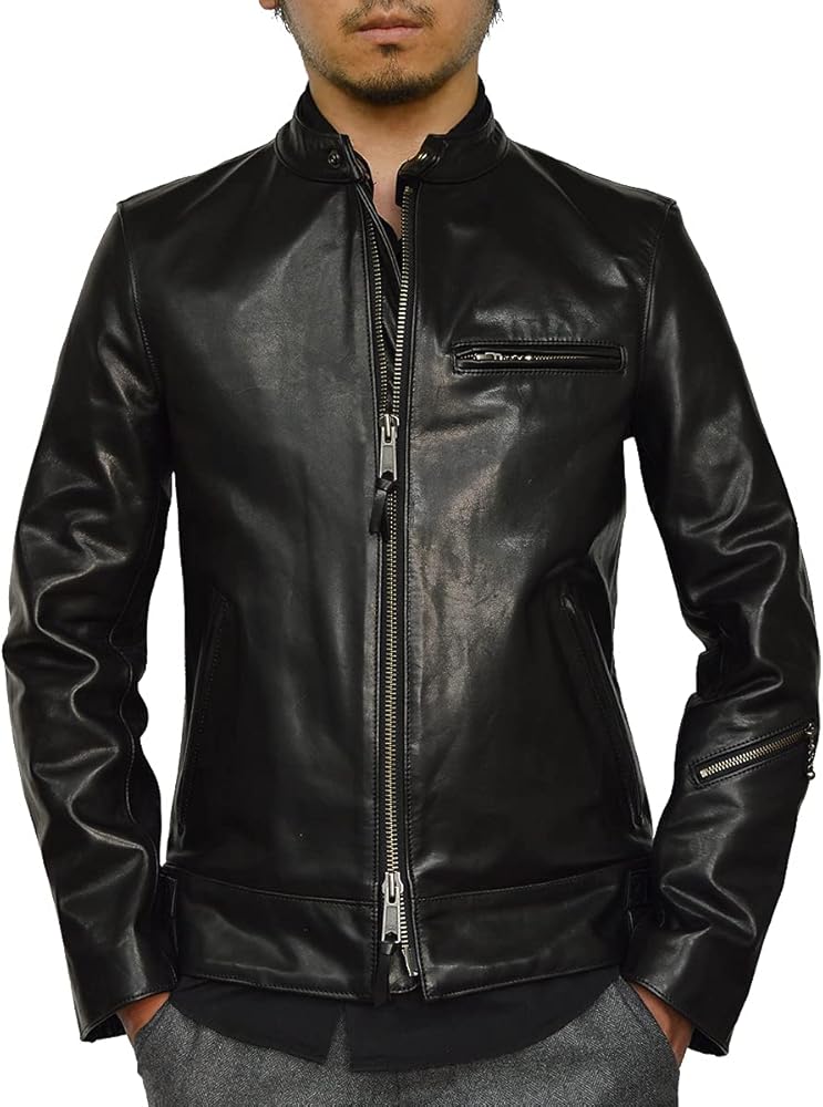 Amazon | [ハルフ] 馬革 ホースハイド ライダースジャケット 本革