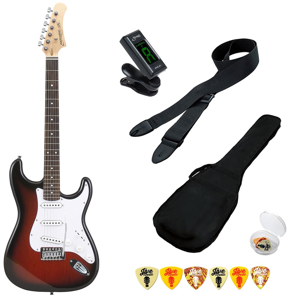 Amazon | エレキギター 初心者セット 6点 PhotoGenic ST180 RDS レッド
