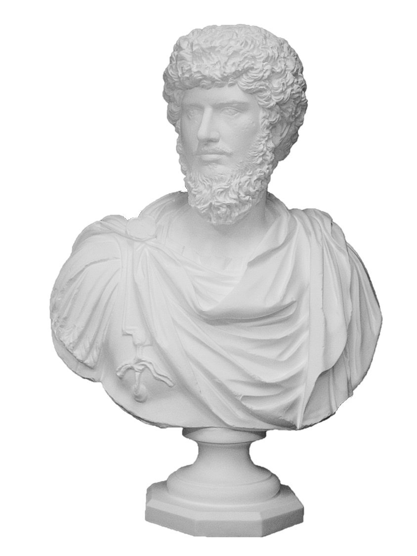石膏像（ルキウス・ウェルス帝）半面 石膏像（ルキウス・ウェルス帝