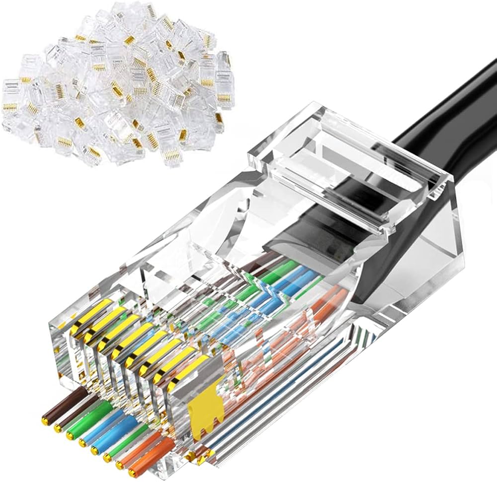 Amazon.com: Tedgetal RJ45 Cat5e Connectors 100-Pack Cat5 Ends 8P8C
