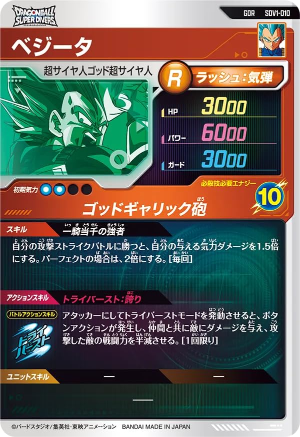 Amazon.co.jp: スーパーダイバーズ GDR ベジータ SDV1-010 : おもちゃ