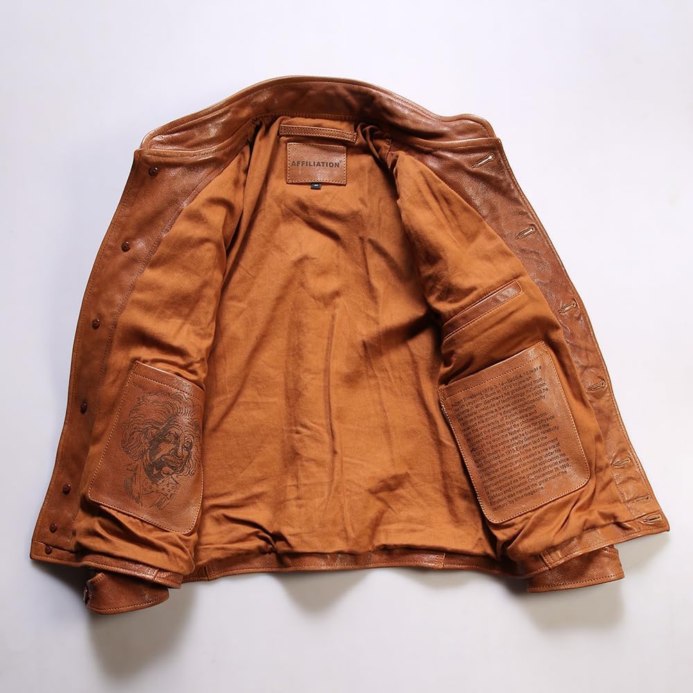 Amazon | [VIIBOY] ヤギ革ジャケット ゴートスキン 本革ジャケット