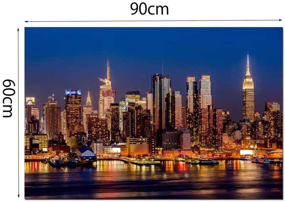 Amazon.co.jp: Potooart ニューヨークの夜街 ポスター キャンバス絵画