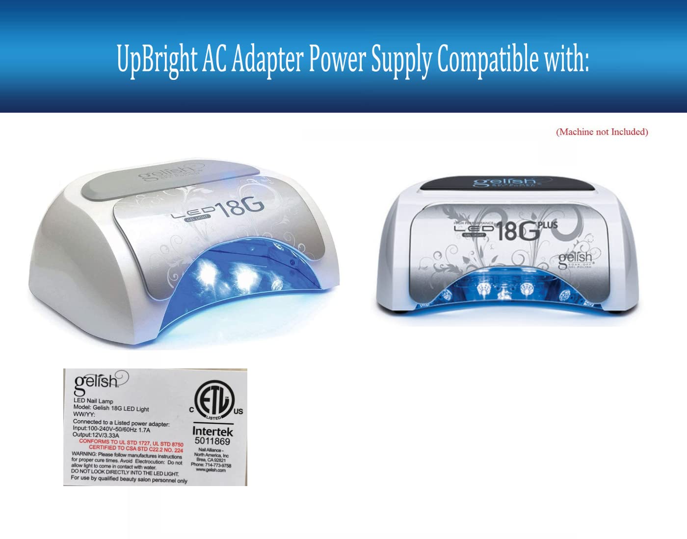 Amazon.com: UpBright 12V AC/DC Adapter Compatible with Gelish 18G