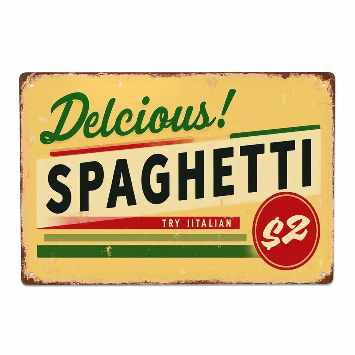 Amazon.com: AOYEGO Spaghetti Tin Sign,Try Italian Delicious Food