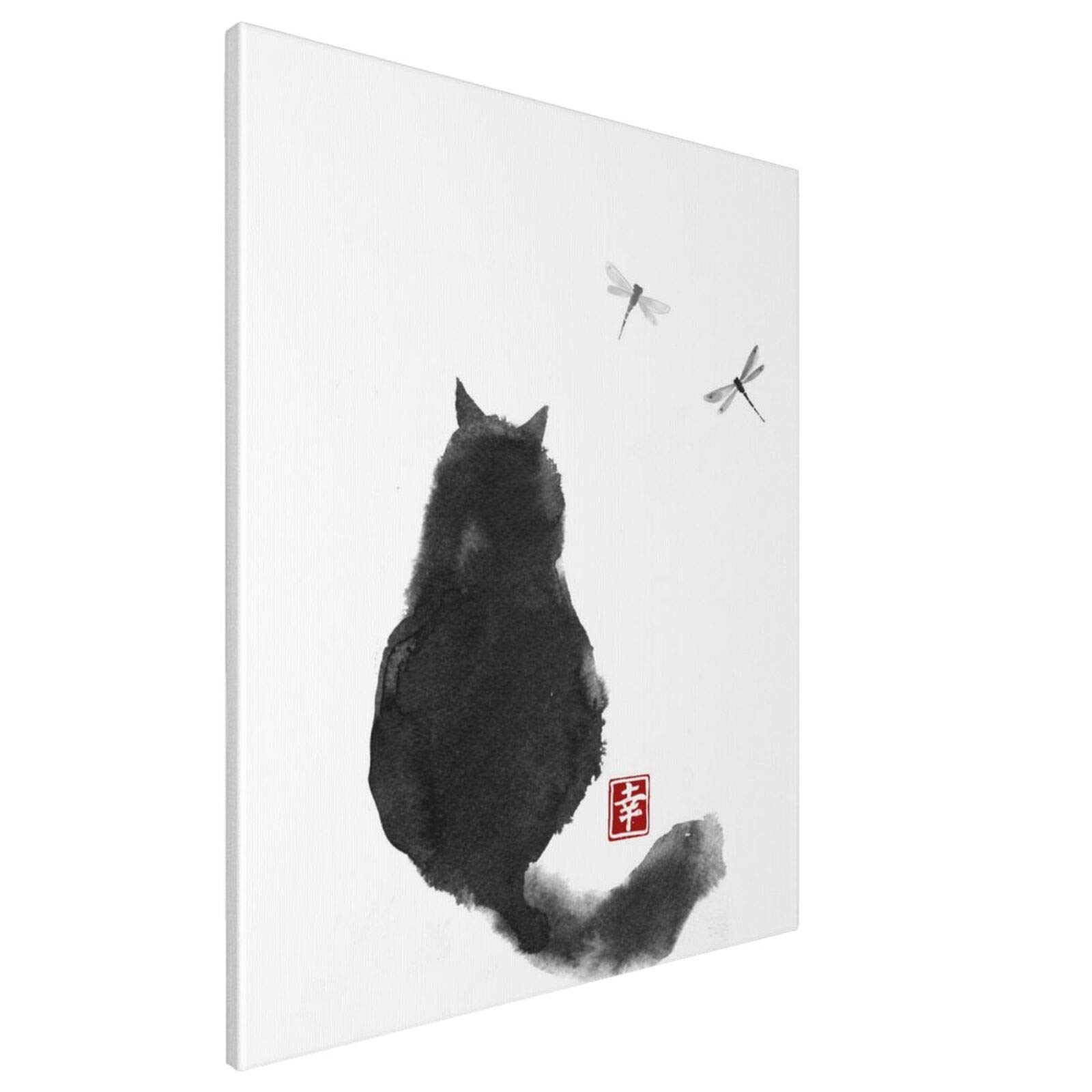 Amazon.co.jp: DADABULIU アートパネル 絵画 猫 ネコ 背中 東洋風