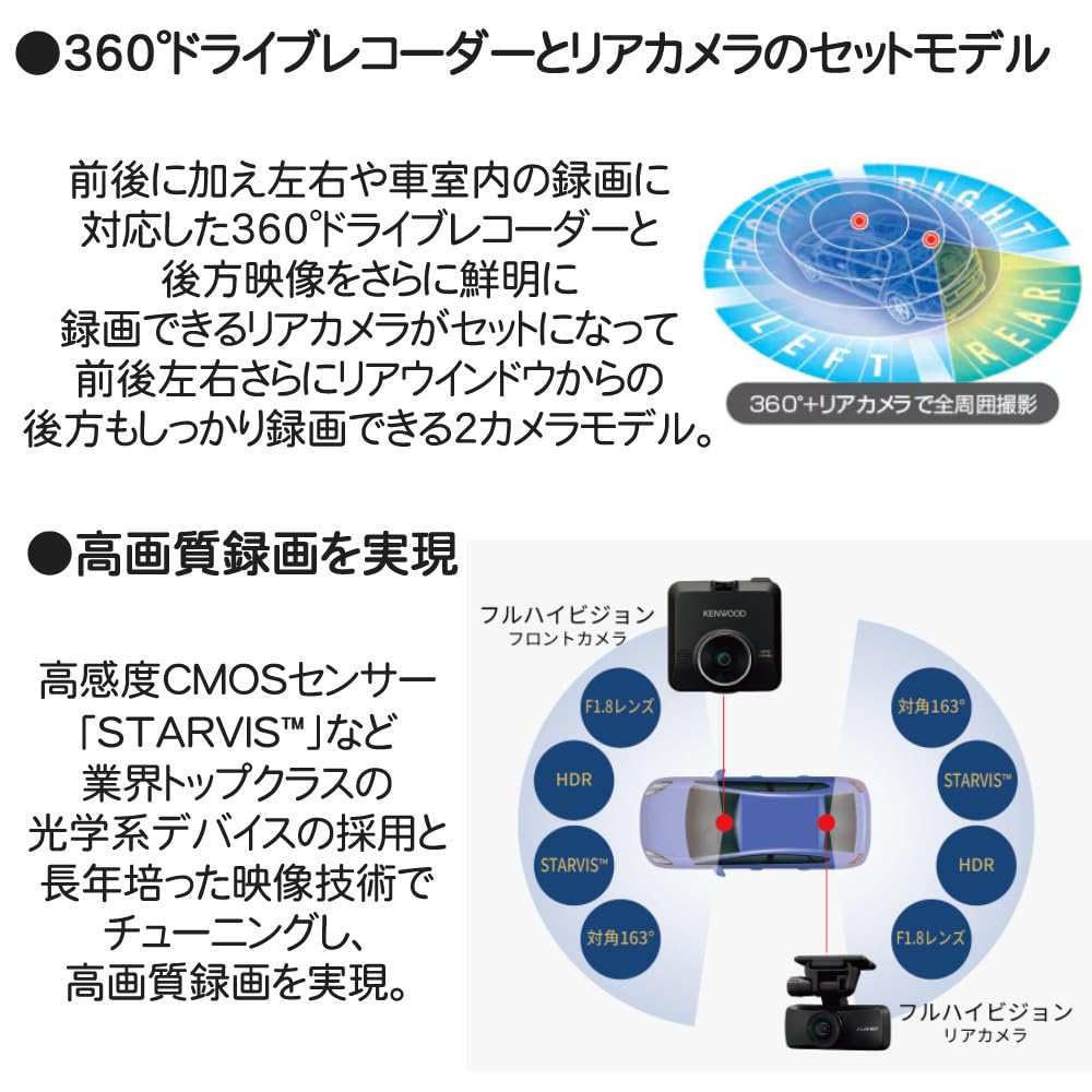 Amazon.co.jp: KENWOODケンウッドDRV-C770R水平360°全方位録画対応2