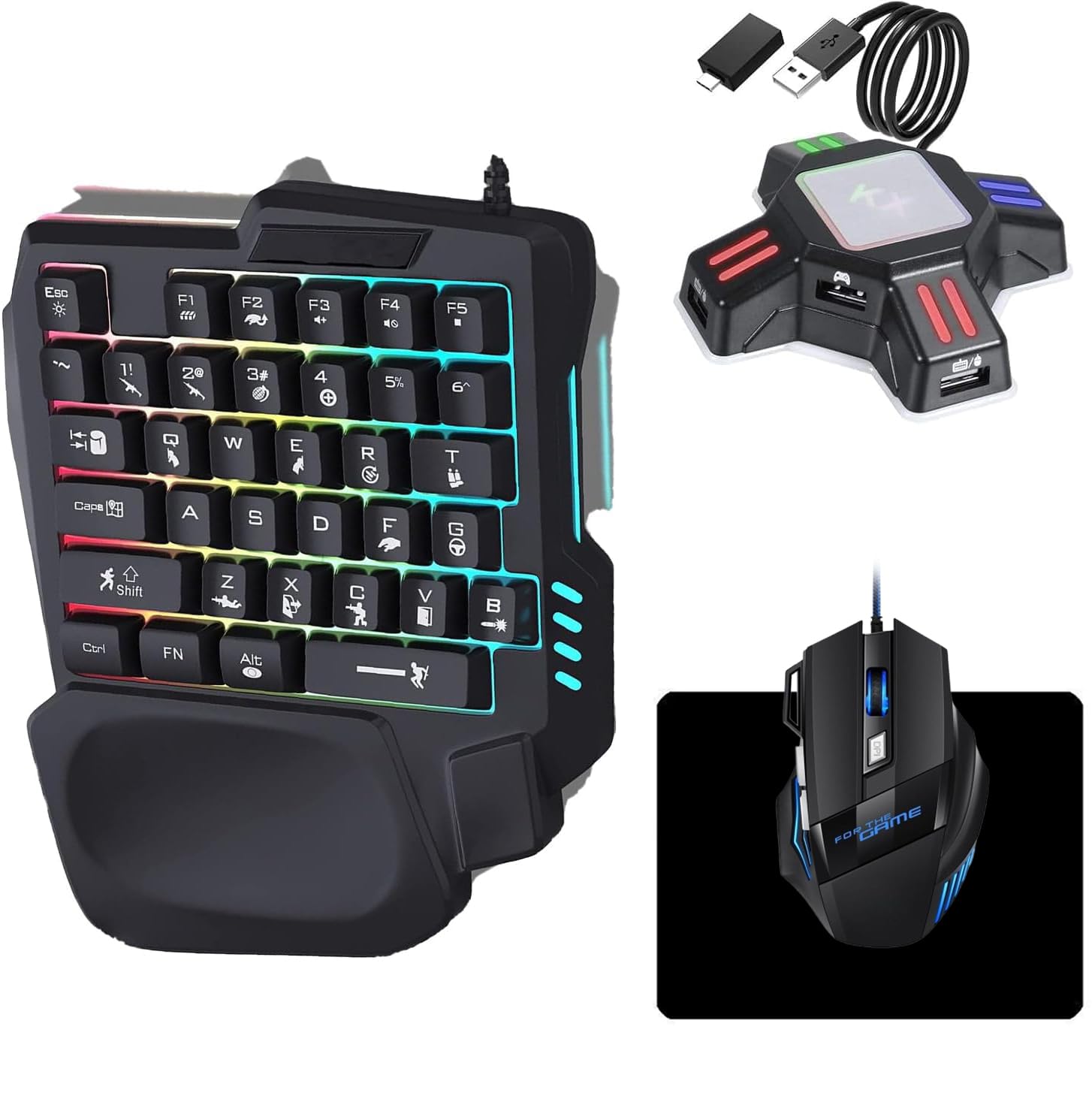 Amazon | こんばーたーswitch用キーボードマウス 片手キーボード