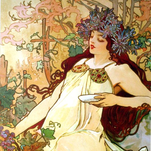 Amazon.co.jp: ポスター アルフォンス ミュシャ 四季「秋」 額装品