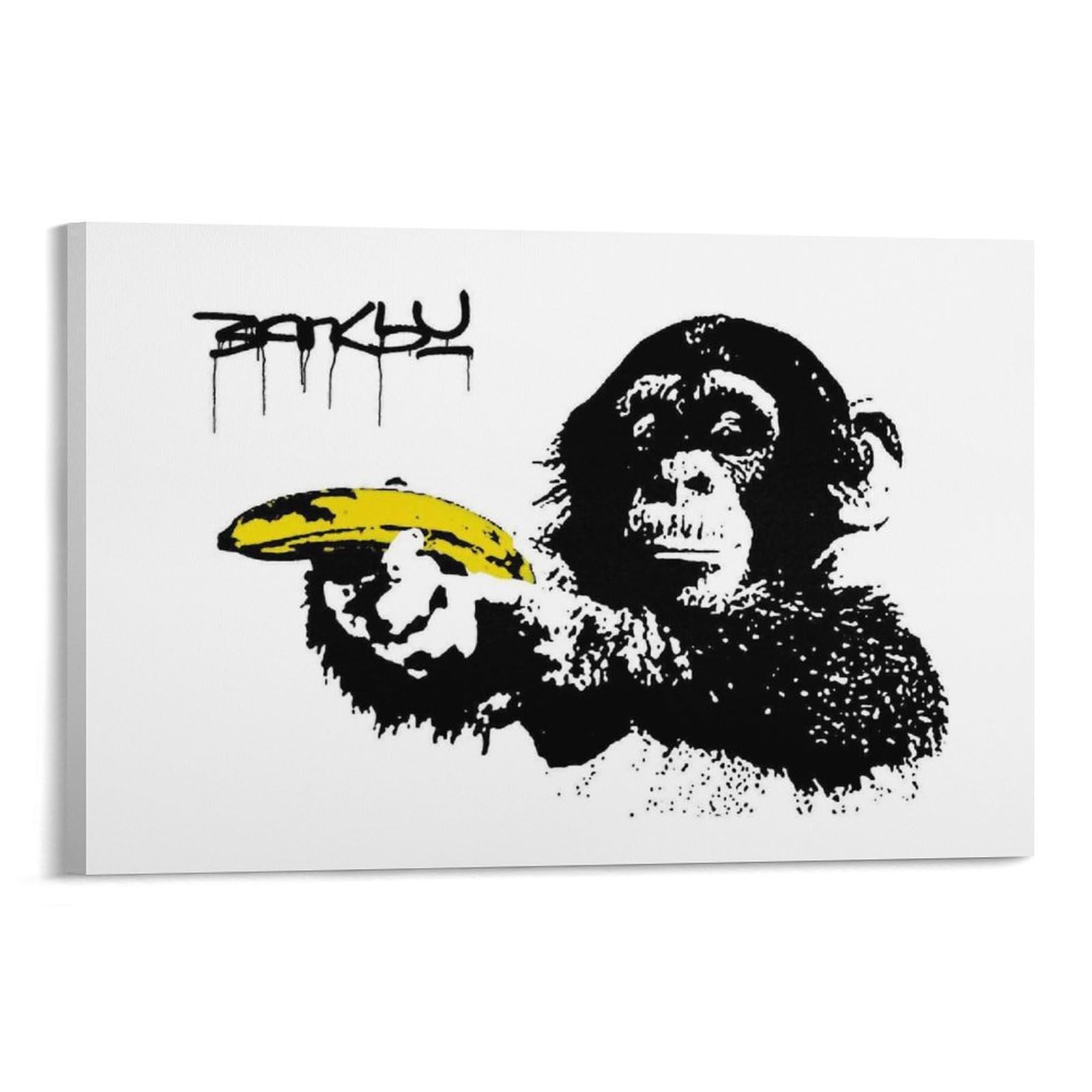 Amazon.co.jp: Banksyバンクシー 猿保持バナナキャ面白い猿のポスター