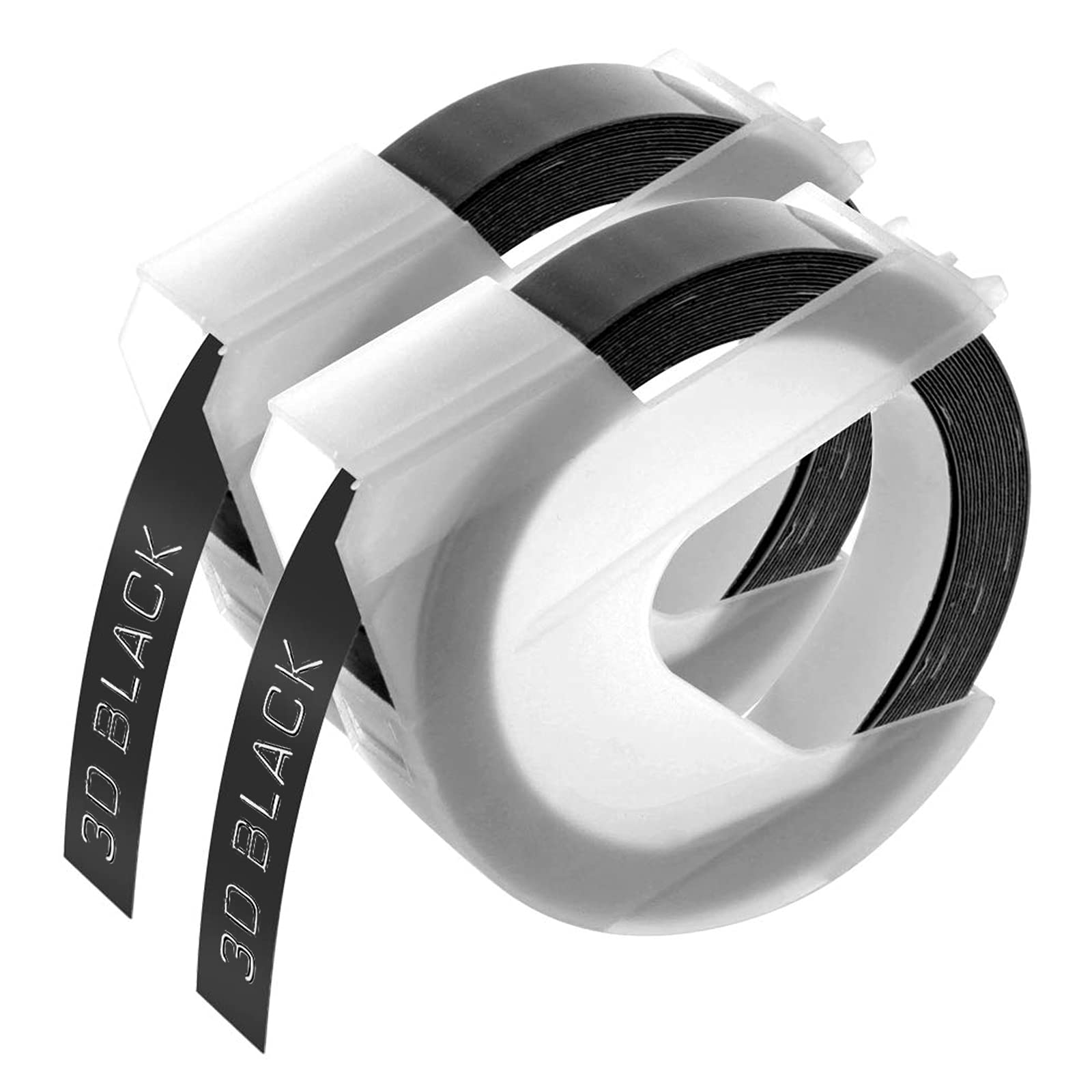 Amazon | Suminey ダイモ テープ 幅9mm 長さ3m 黒 エンボステープ つや