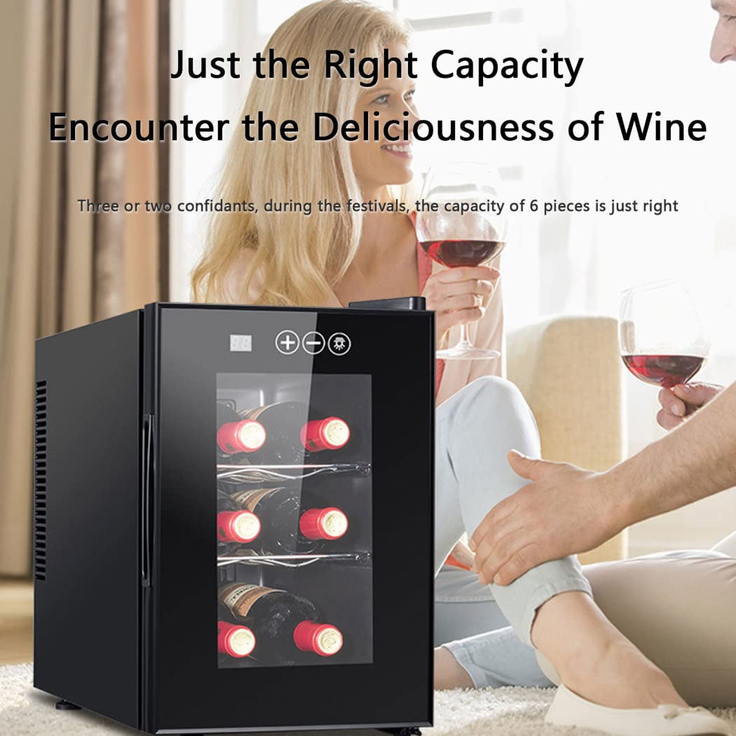 Amazon｜ワインセラー6本収納 最新 縦置き 静音式 小型グラス収納 16L
