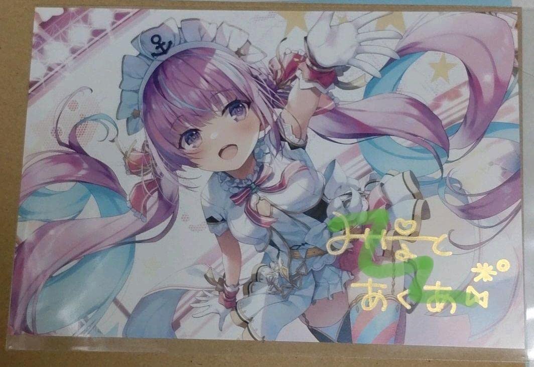 Amazon.co.jp: 湊あくあ 直筆サイン ポストカード 湊あくあ 3周年記念