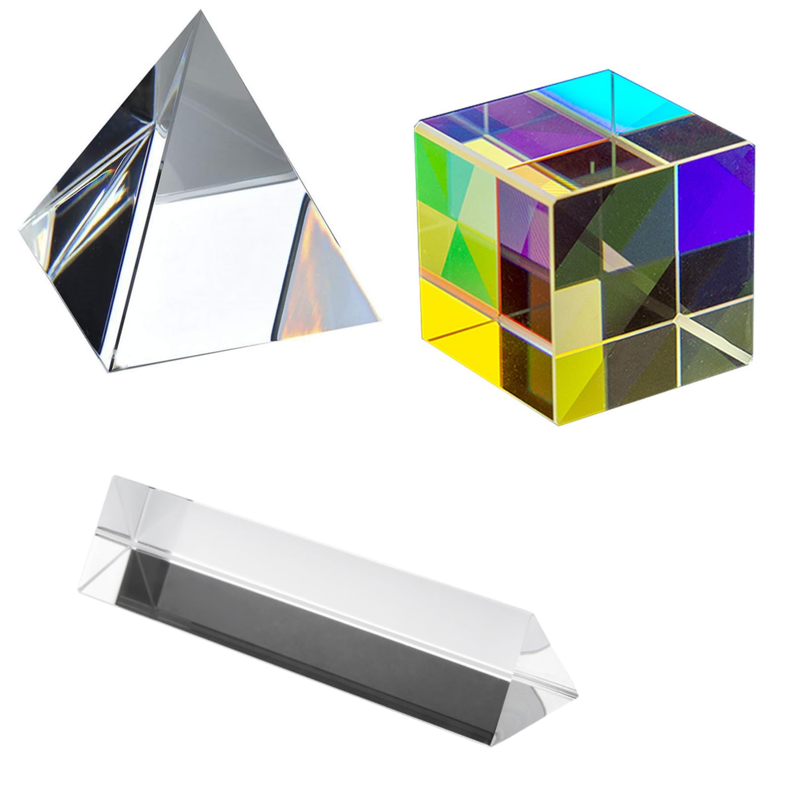 Amazon.co.jp: Quikaboo プリズムセット 三稜鏡 光学ガラス 角柱