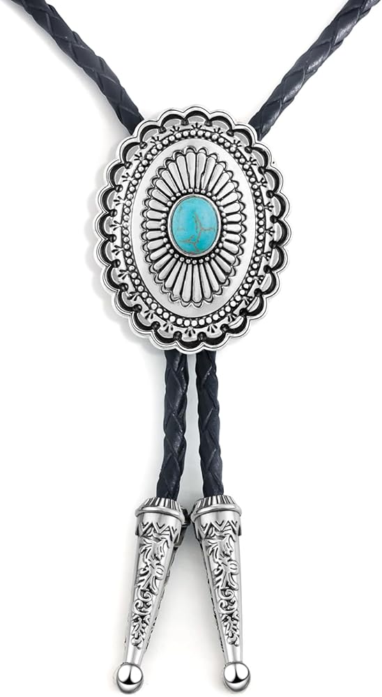 Amazon.com: LAXPICOL Vintage Turquoise Stone Bolo Tie For Men
