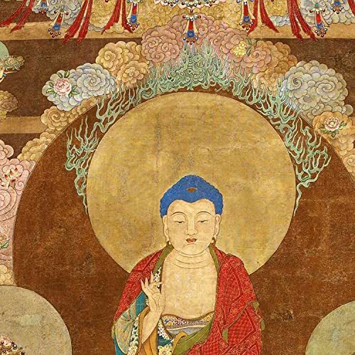 Amazon｜華厳三聖図 釈迦牟尼仏如来仏 普賢文殊菩薩 人物絹画 掛軸