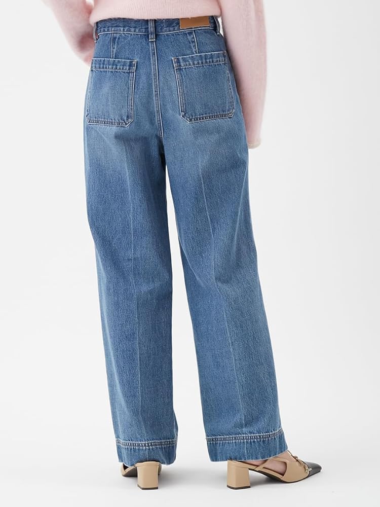 Amazon | [ミラオーウェン] パッチポケットデザインシガレットデニム