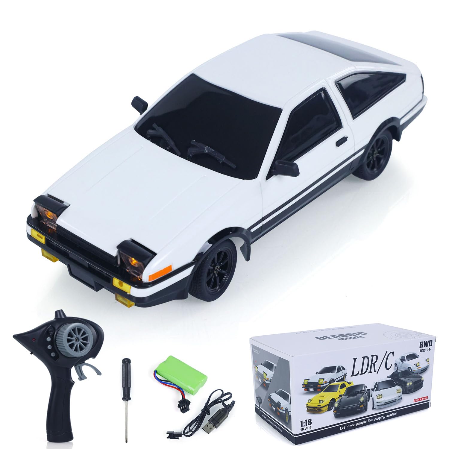 Amazon.com: wheelfun 1/18 LDRC 2.4G Remote Control Drift Car AE86
