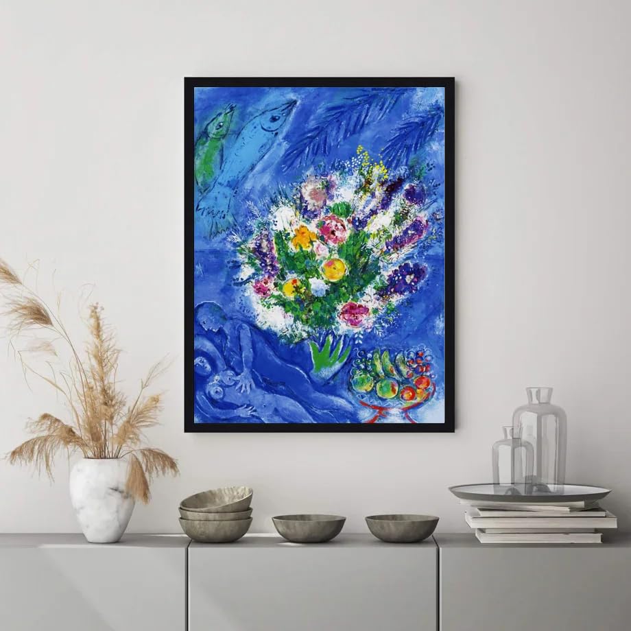 Amazon.co.jp: マルク・シャガール ウォールアート《恋人たちとの花束