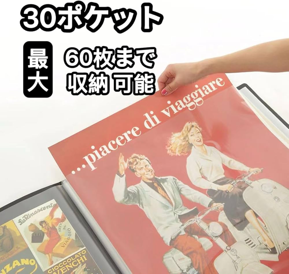 Amazon.co.jp: LUCKYSHIN B2 ポスターファイル 60枚収納 30ポケット