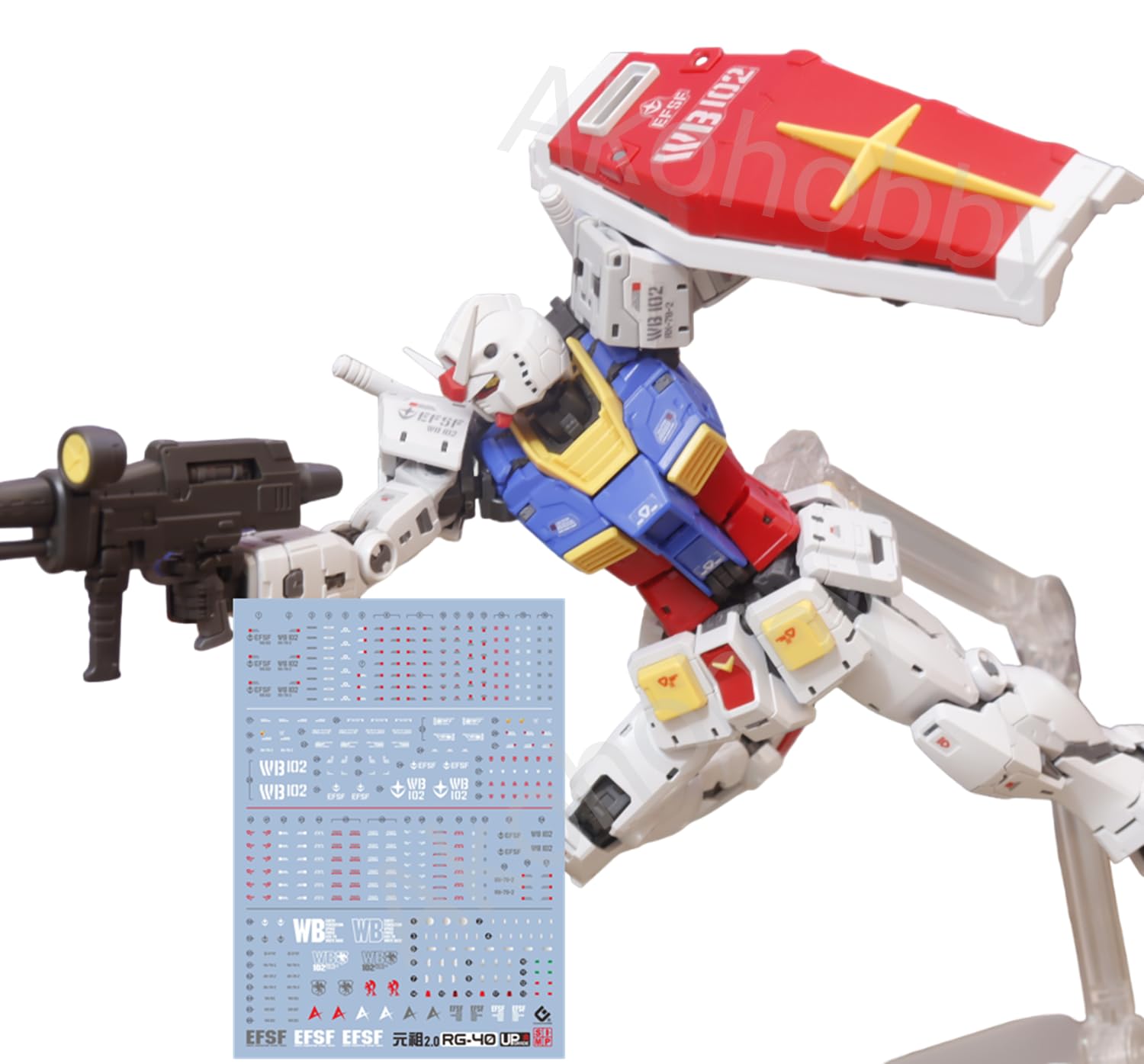 Amazon | RG RX-78-2 ガンダム Ver.2.0 デカール 蛍光 水転写式 専用 1