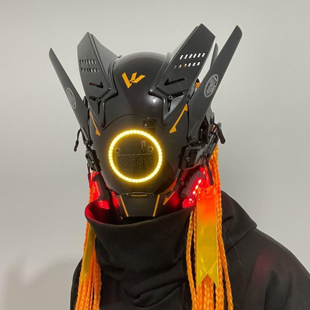 Amazon.co.jp: [XYRuiRui] 近未来コスプレマスク LED発光コスプレフル