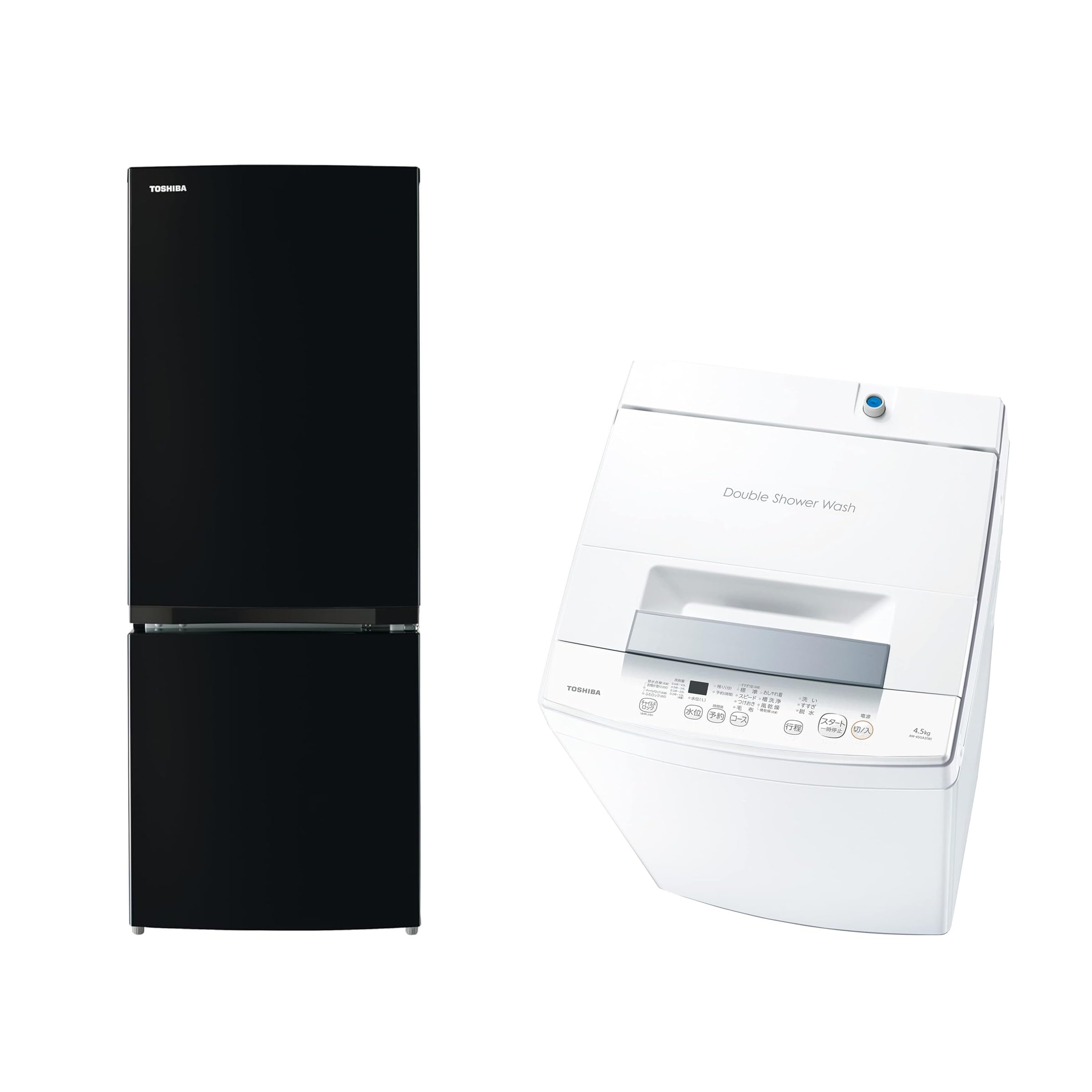Amazon | 東芝【新生活2点セット】 冷蔵庫 153L + 洗濯機 4.5kg 家電