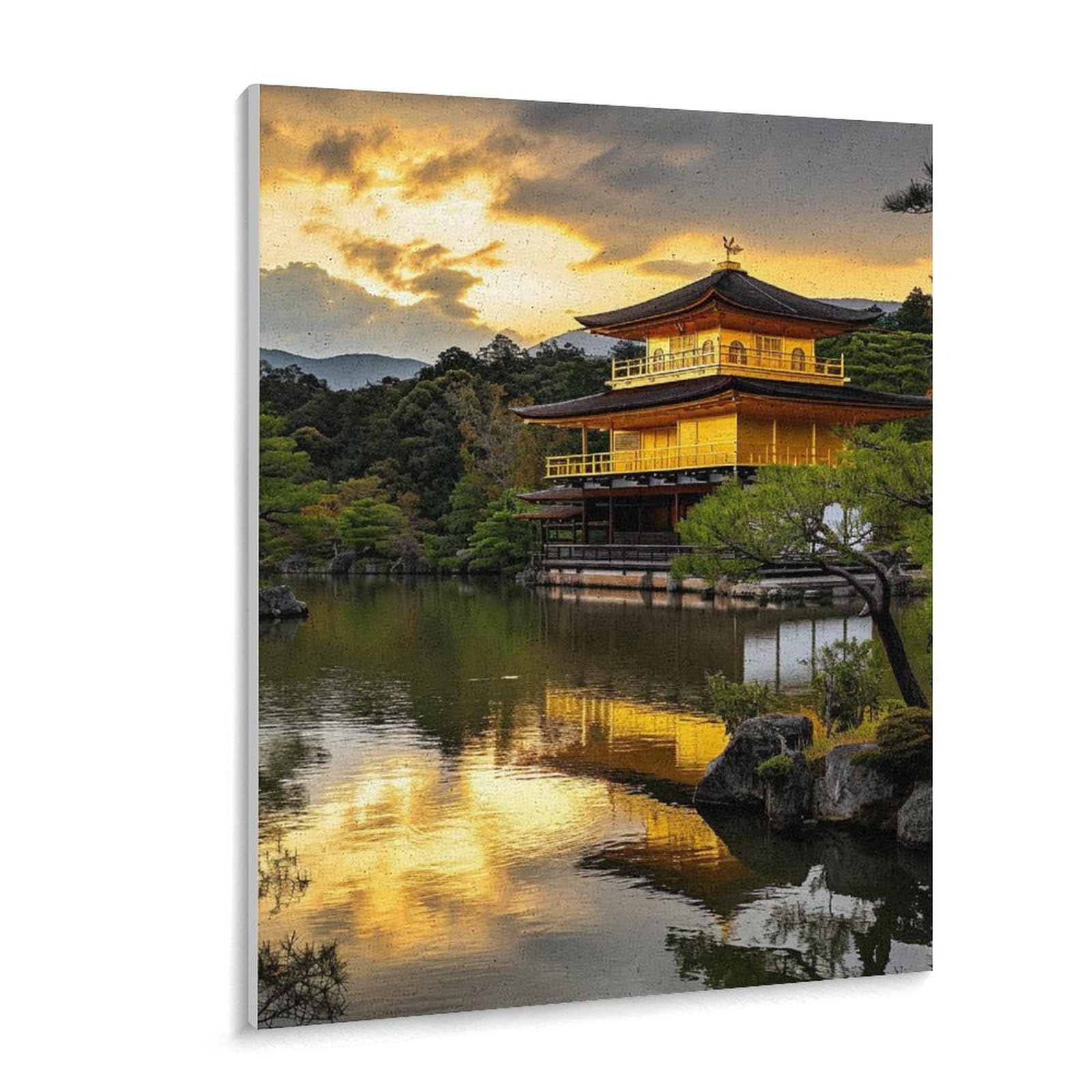 Amazon | 日の出の京都の金閣寺 数字キットによる絵画 数字油絵 美しい