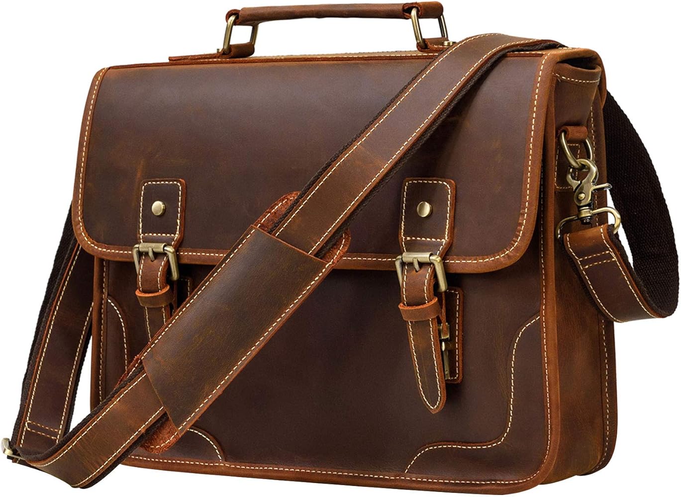 Amazon.co.jp: [Luufan] ビジネスバッグ 本革 メンズ ブリーフケース