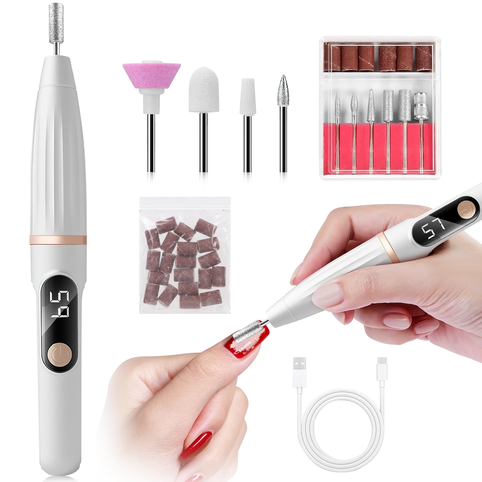 Amazon.co.jp: YAMOOCO ネイルマシン 電動ネイルマシーン コードレス