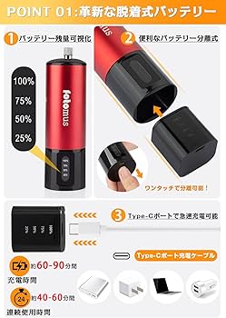 Amazon.co.jp: エアブラシ 充電式 コンプレッサー セット 脱着式